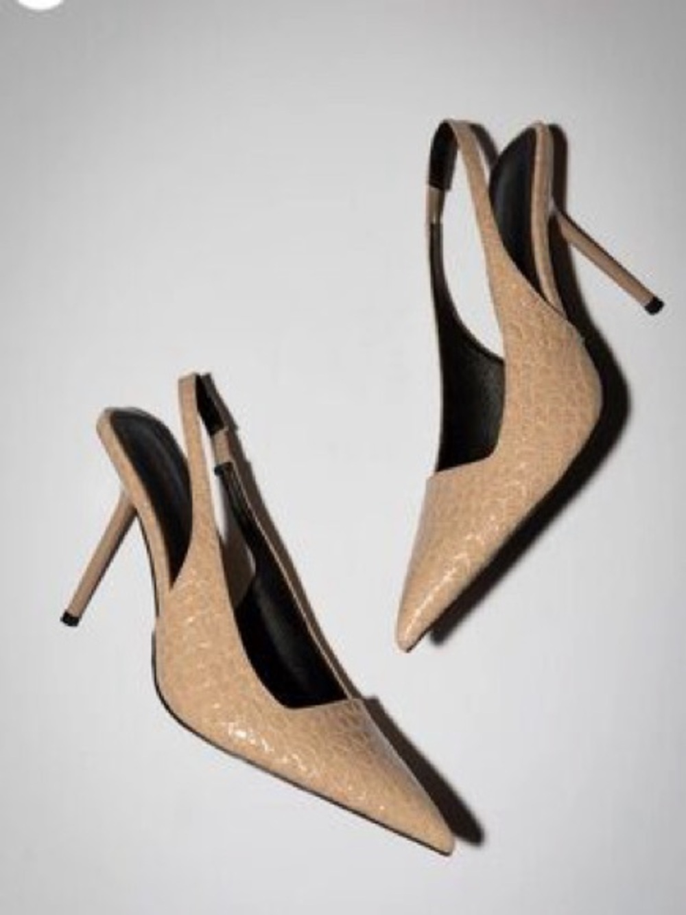 Cult of Coquette Elsa Slingback Stiletto Heels in Nude Croc